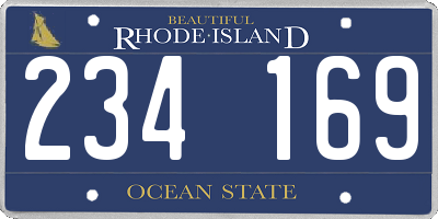 RI license plate 234169