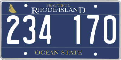 RI license plate 234170