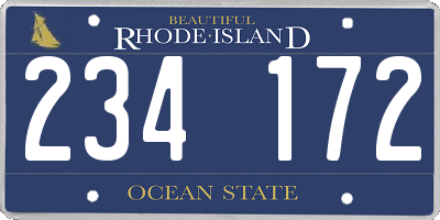 RI license plate 234172