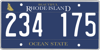 RI license plate 234175