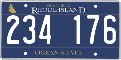 RI license plate 234176