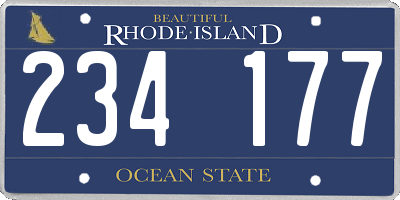 RI license plate 234177