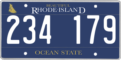 RI license plate 234179
