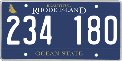 RI license plate 234180