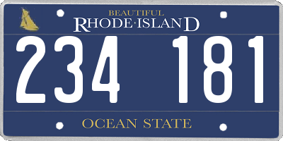 RI license plate 234181