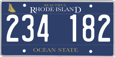 RI license plate 234182