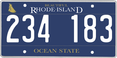 RI license plate 234183