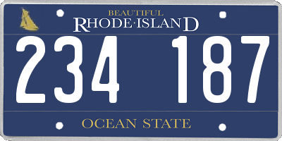 RI license plate 234187