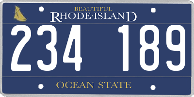 RI license plate 234189