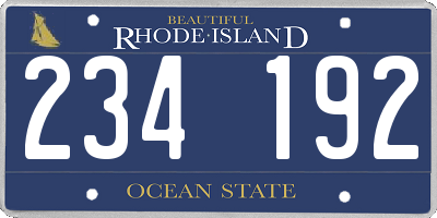 RI license plate 234192