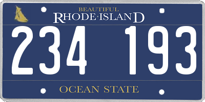 RI license plate 234193