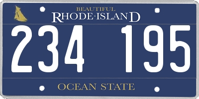 RI license plate 234195