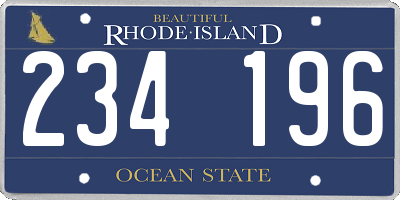 RI license plate 234196