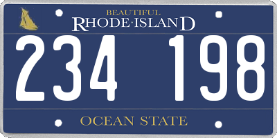 RI license plate 234198