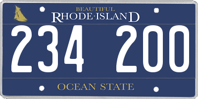 RI license plate 234200