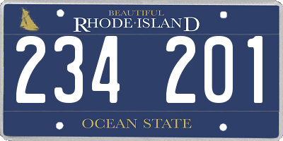 RI license plate 234201