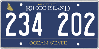 RI license plate 234202