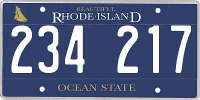 RI license plate 234217
