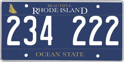 RI license plate 234222