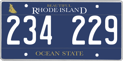 RI license plate 234229