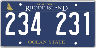 RI license plate 234231