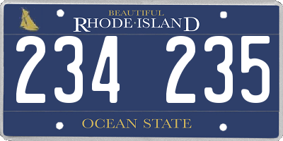 RI license plate 234235