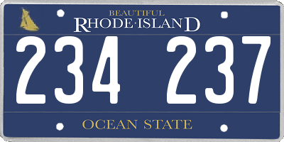 RI license plate 234237