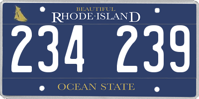 RI license plate 234239