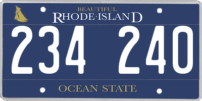RI license plate 234240