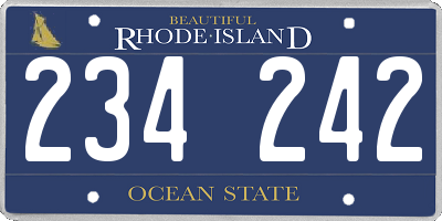 RI license plate 234242
