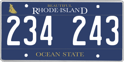 RI license plate 234243