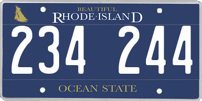 RI license plate 234244