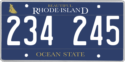 RI license plate 234245