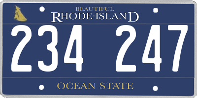 RI license plate 234247