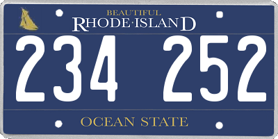 RI license plate 234252