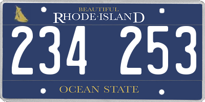 RI license plate 234253