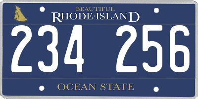 RI license plate 234256