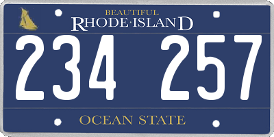 RI license plate 234257