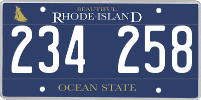 RI license plate 234258