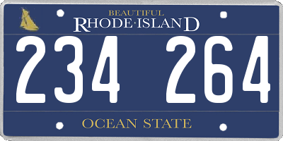 RI license plate 234264