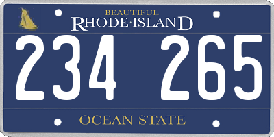 RI license plate 234265