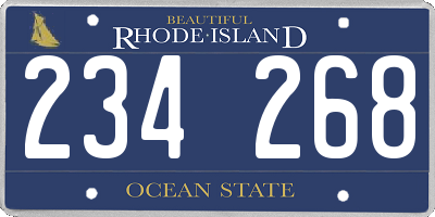 RI license plate 234268