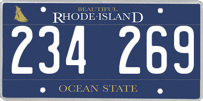 RI license plate 234269
