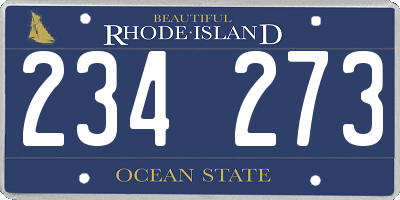 RI license plate 234273