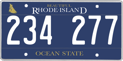 RI license plate 234277