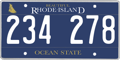 RI license plate 234278