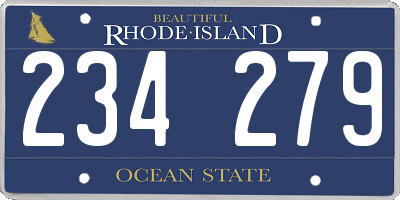 RI license plate 234279
