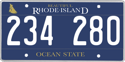 RI license plate 234280