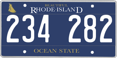 RI license plate 234282