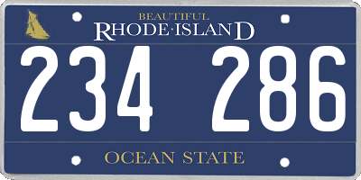 RI license plate 234286
